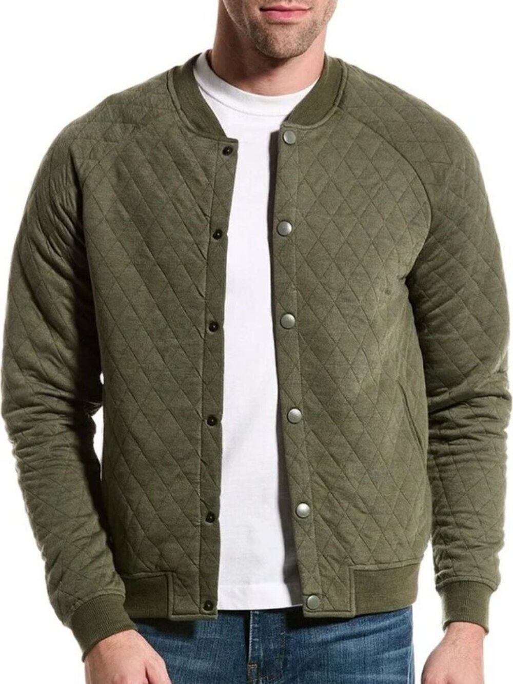 Sovereign Code Olive Diamond Quilted Princeton Cardigan/16768